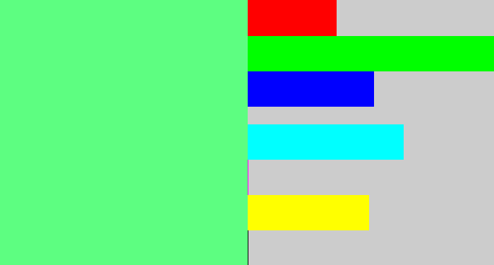 Hex color #5dfe81 - lightgreen