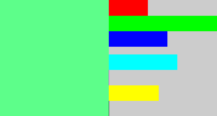 Hex color #5dfe8a - light green blue
