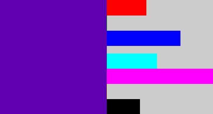 Hex color #5e00b0 - violet blue