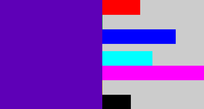 Hex color #5e00b7 - violet blue