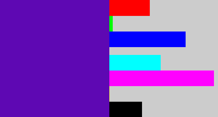 Hex color #5e08b3 - violet blue