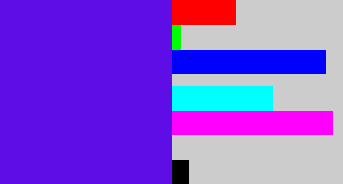 Hex color #5e0de6 - blue violet