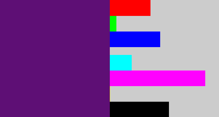Hex color #5e0f75 - darkish purple