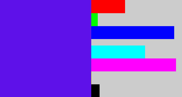 Hex color #5e11e8 - blue violet