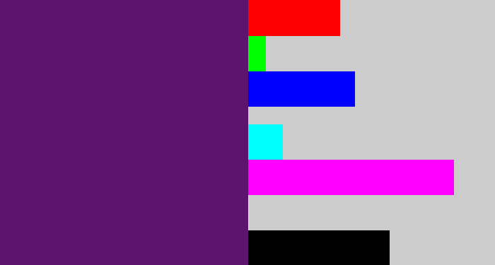 Hex color #5e136d - darkish purple