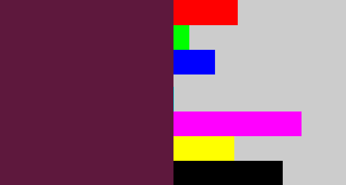 Hex color #5e183d - plum