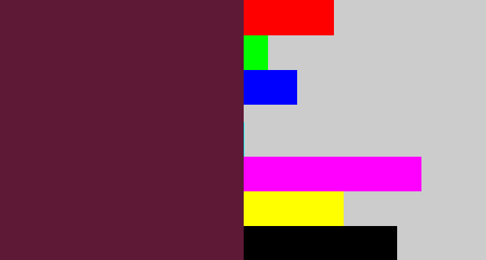 Hex color #5e1937 - plum