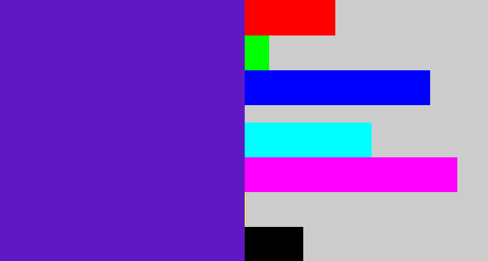 Hex color #5e19c2 - purple/blue