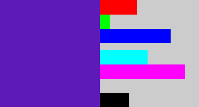 Hex color #5e1ab6 - purple/blue