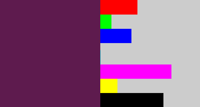 Hex color #5e1b4e - grape purple