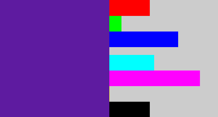 Hex color #5e1ba0 - purple