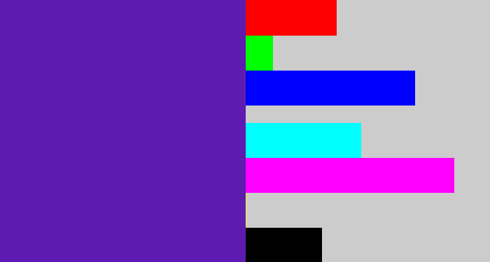 Hex color #5e1bb1 - purple/blue