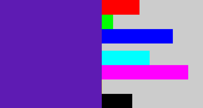 Hex color #5e1bb3 - purple/blue