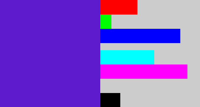 Hex color #5e1bcd - purple/blue