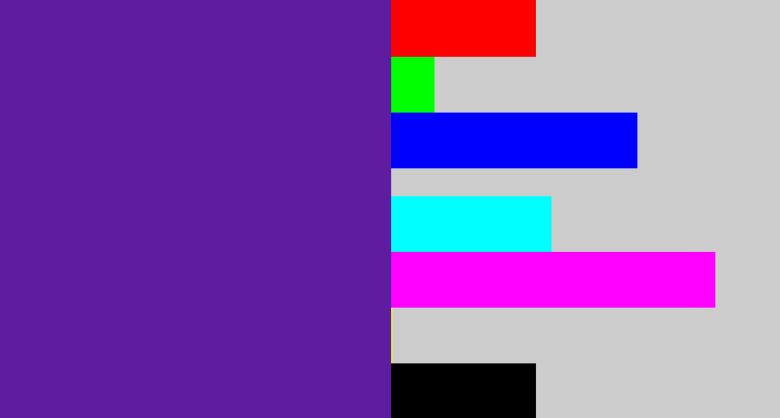Hex color #5e1ca0 - purple