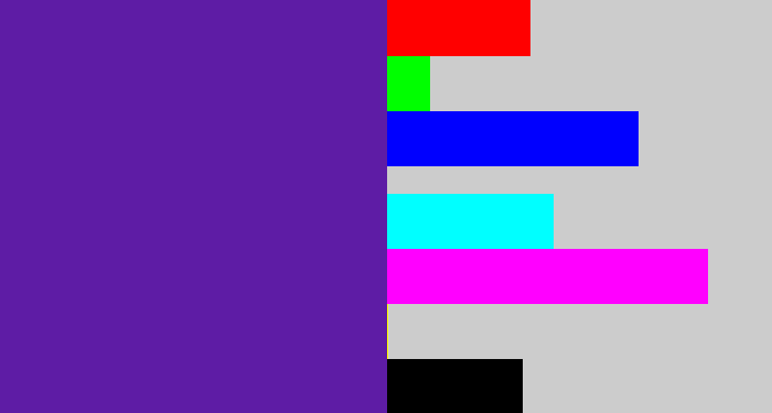 Hex color #5e1ca5 - purple
