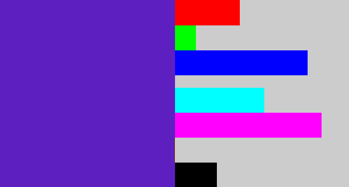Hex color #5e1fc1 - purple/blue
