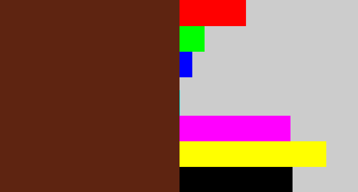 Hex color #5e2411 - brown