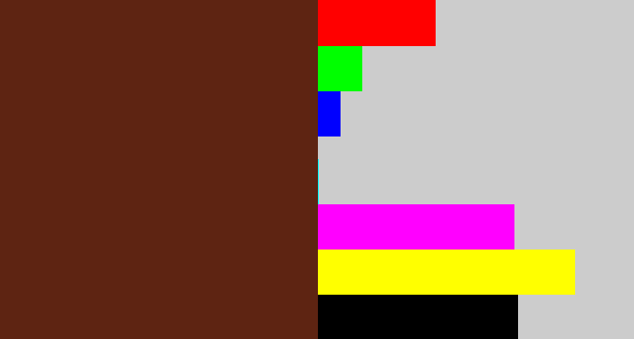 Hex color #5e2412 - brown