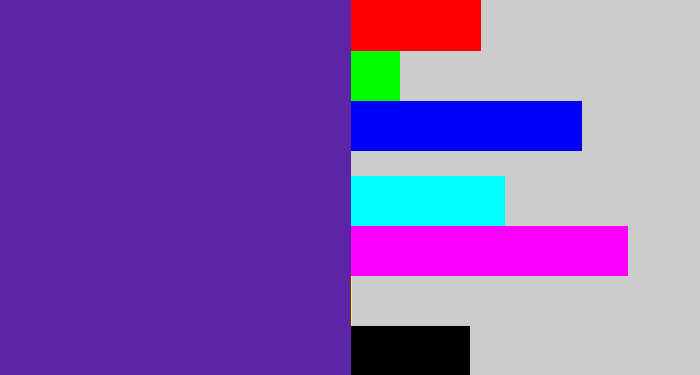 Hex color #5e24a8 - purple