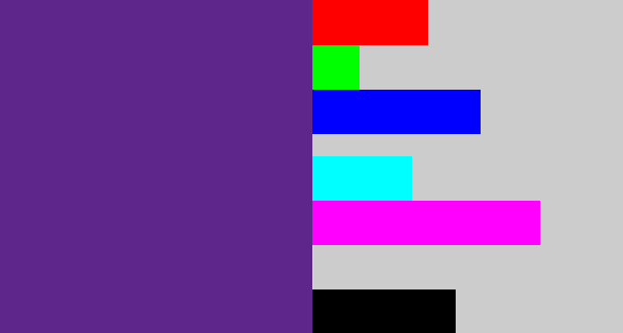 Hex color #5e258a - darkish purple