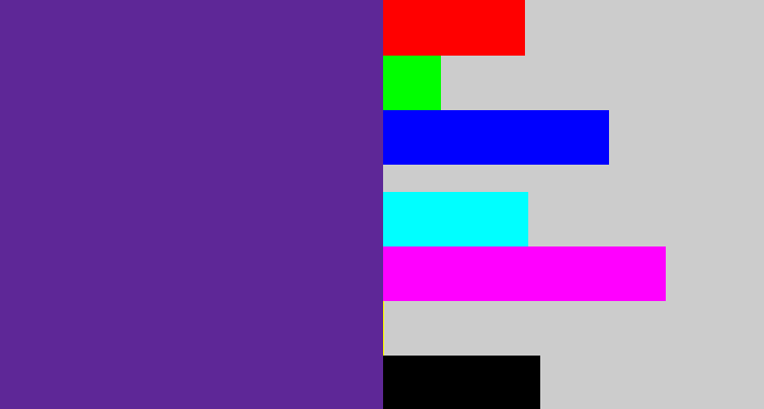 Hex color #5e2797 - purple