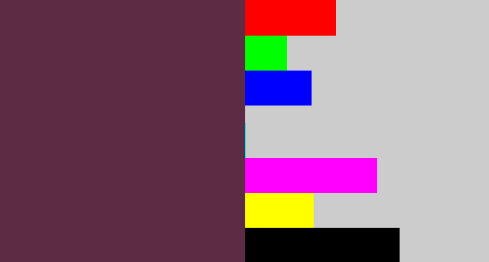 Hex color #5e2b44 - purple brown
