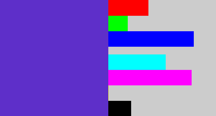 Hex color #5e2fc9 - blue purple