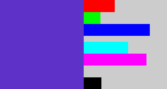 Hex color #5e32c9 - blurple