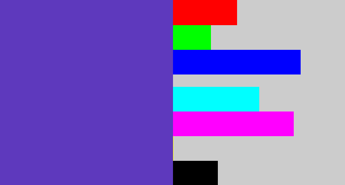 Hex color #5e39bd - bluey purple