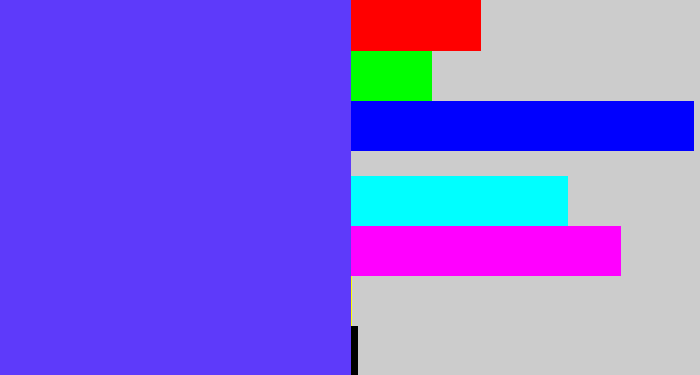 Hex color #5e3afa - purpleish blue