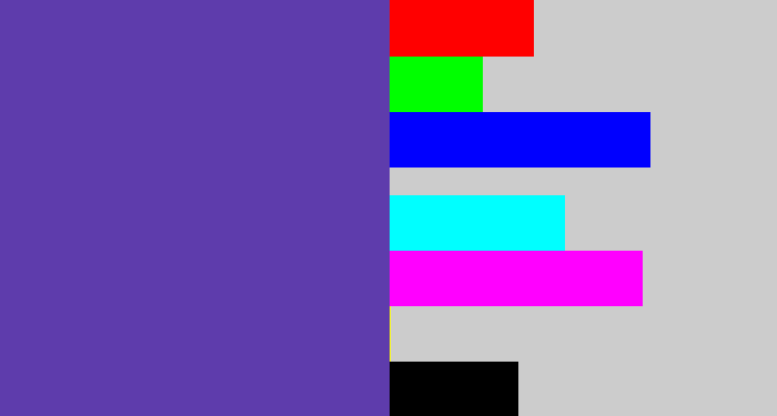 Hex color #5e3cac - bluey purple