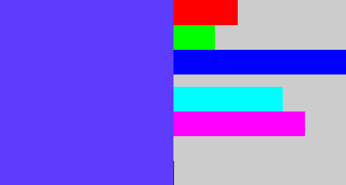Hex color #5e3cfe - purpleish blue