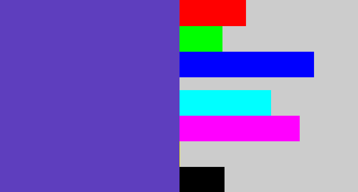 Hex color #5e3ebe - bluey purple