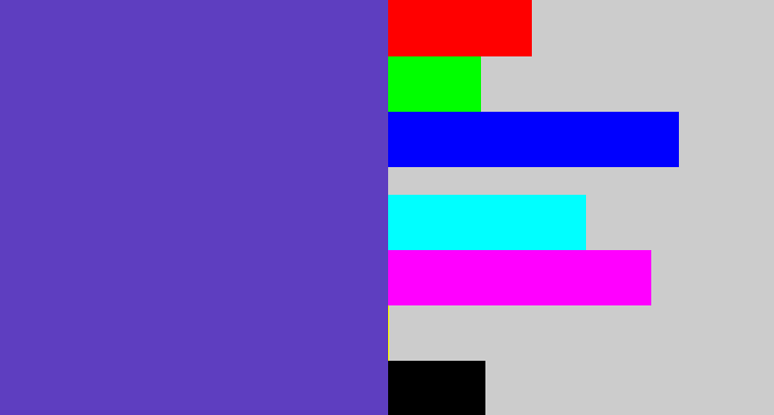 Hex color #5e3ec0 - bluey purple