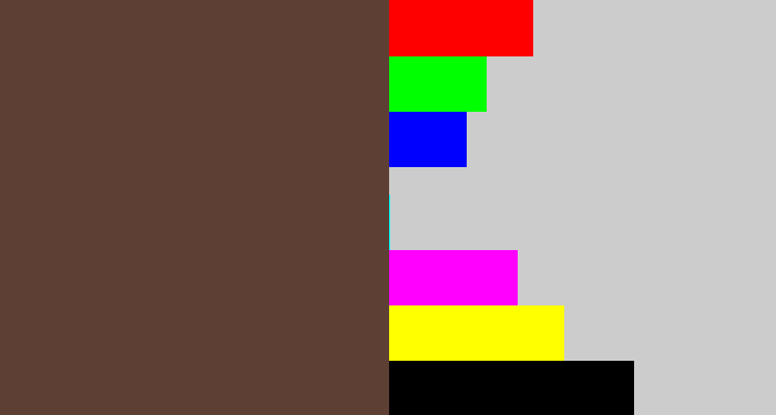 Hex color #5e3f34 - purple brown