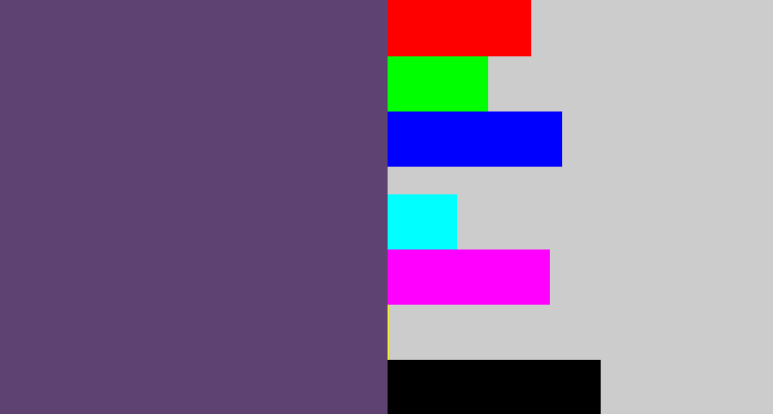 Hex color #5e4272 - dirty purple