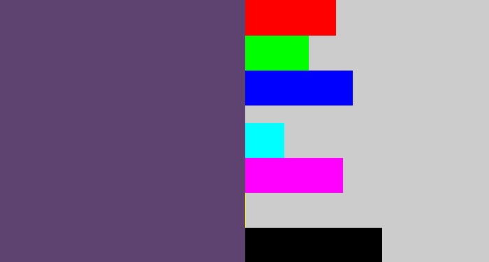 Hex color #5e4370 - dirty purple