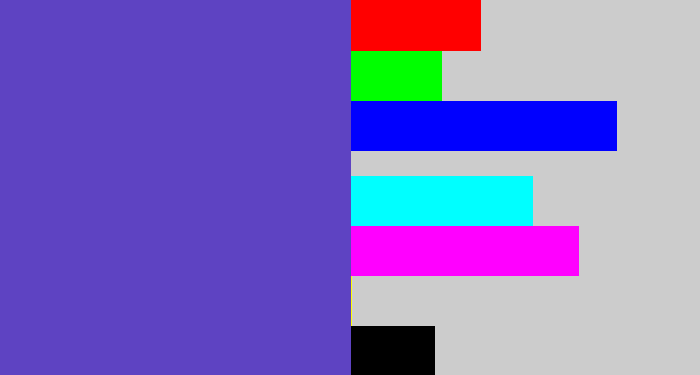 Hex color #5e43c2 - bluey purple