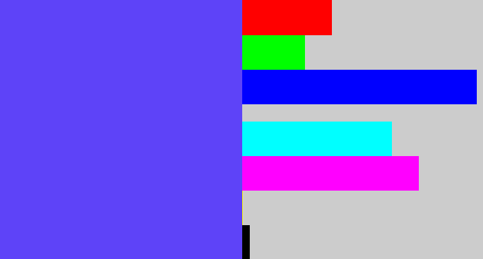 Hex color #5e43f8 - purpleish blue