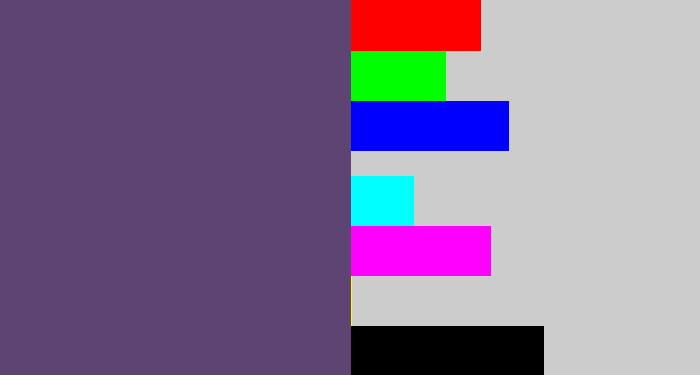 Hex color #5e4472 - dirty purple
