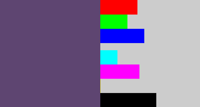 Hex color #5e4571 - dirty purple