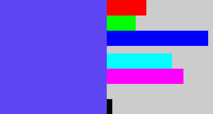 Hex color #5e45f3 - purpleish blue