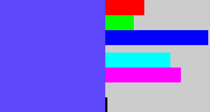 Hex color #5e46fa - purpleish blue
