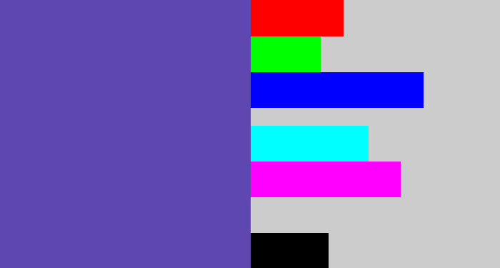 Hex color #5e47b1 - bluey purple