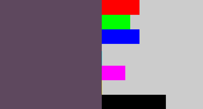 Hex color #5e485e - dirty purple