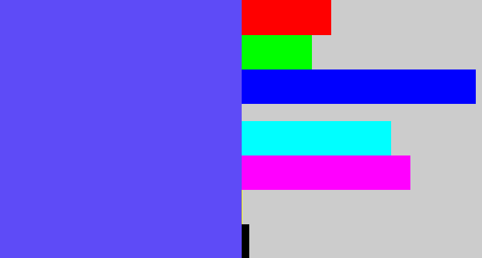 Hex color #5e4bf7 - purpleish blue