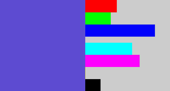 Hex color #5e4cd1 - bluey purple