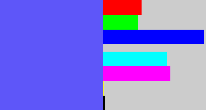 Hex color #5e56f9 - purpleish blue