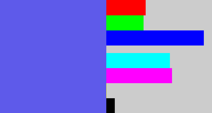 Hex color #5e5aea - warm blue